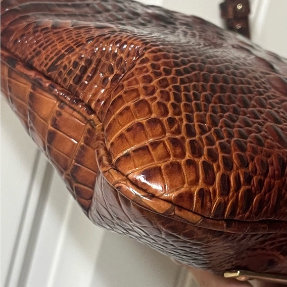 Brahmin Jody Leather Crossbody Crocodile Embossed Pecan Melbourne - Picture 6 of 16